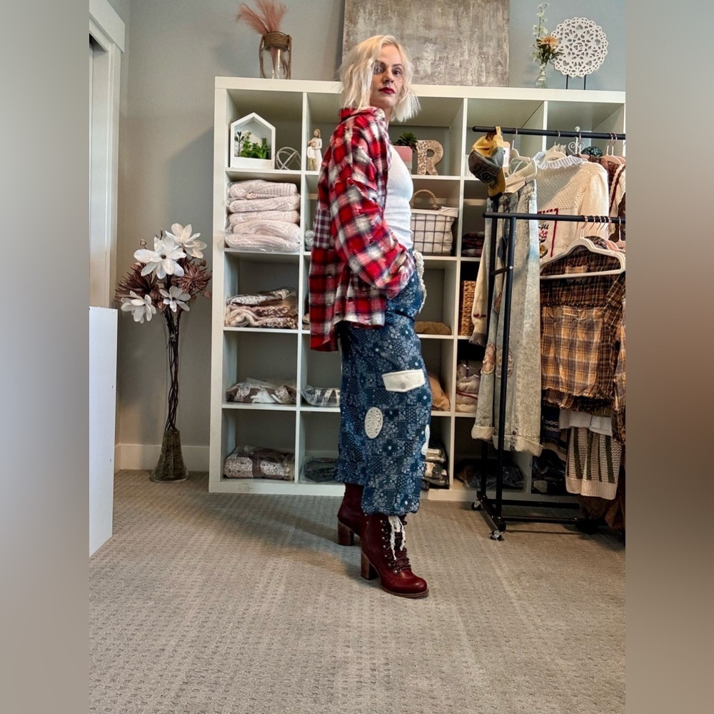 Women’s POL Patchwork denim joggers - Picture 4 of 6